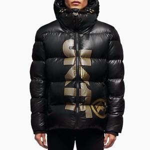 NEW JACK1T prime slick down puffer jacket in black/gold